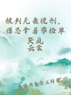 被判無妻徒刑，傅總拿著孕檢單哭瘋