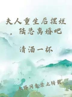 夫人重生后擺爛，陸總離婚吧